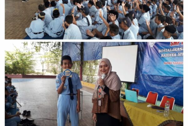 Diseminasi Informasi P4GN melalui Sosialisasi bahaya Narkoba Kepada Pelajar SMP Ihsaniyah Kota Tegal
