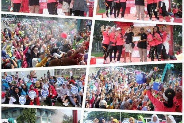 Insert konten melalui kegiatan senam masal dan festival colour fun 2019