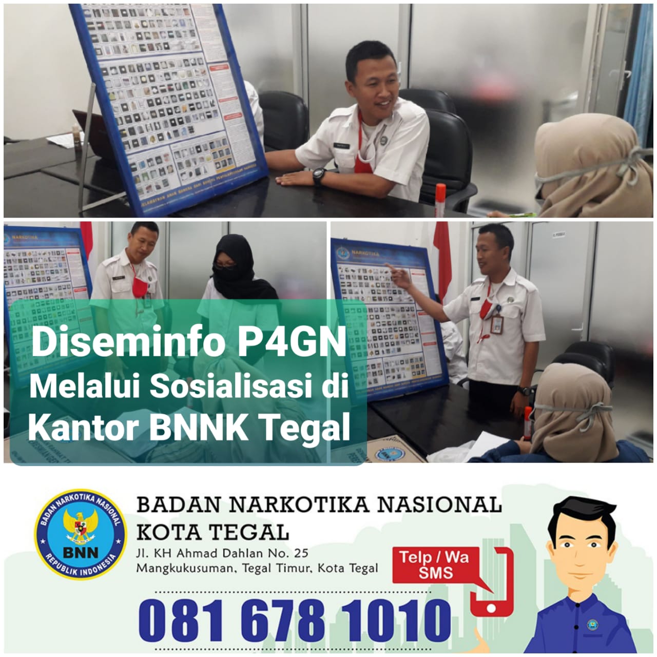 Diseminasi Informasi P4GN kepada pengunjung BNNK Tegal Diseminasi Informasi P4GN kepada pengunjung BNNK Tegal
