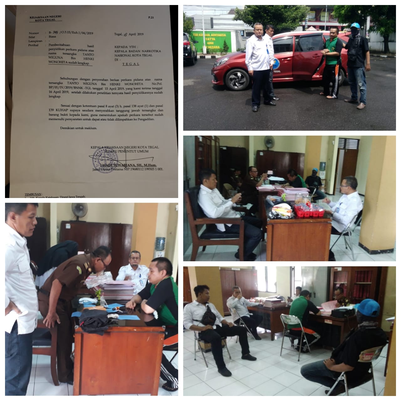Pelimpahan Tersangka dan Barang Bukti Tindak Pidana Narkotika dari BNN Kota Tegal kepada Kejaksaan Negeri Kota Tegal (Tahap II) Pelimpahan Tersangka dan Barang Bukti Tindak Pidana Narkotika dari BNN Kota Tegal kepada Kejaksaan Negeri Kota Tegal (Tahap II)