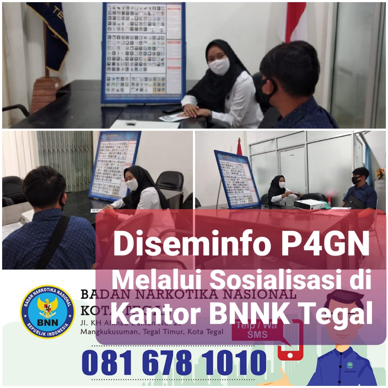 Diseminasi Informasi P4GN kepada pengunjung BNNK Tegal Diseminasi Informasi P4GN kepada pengunjung BNNK Tegal