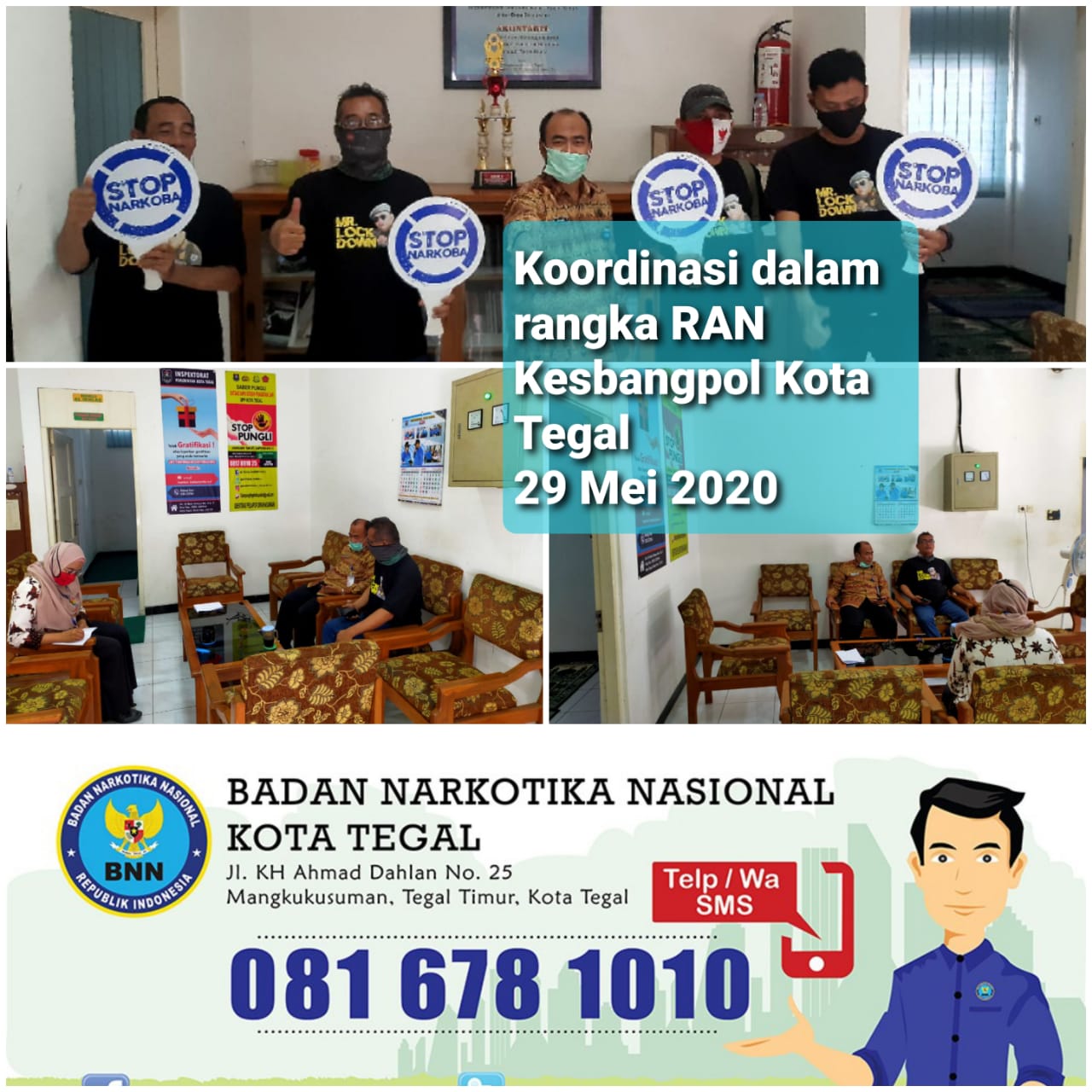 Koordinasi terkait Inpres No.2 Tahun 2020 tentang RAN P4GN dengan Pemkot Tegal Koordinasi terkait Inpres No.2 Tahun 2020 tentang RAN P4GN dengan Pemkot Tegal