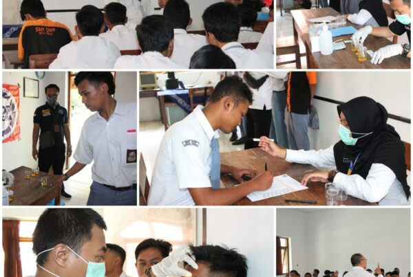 Tes urin di Lingkungan Pendidikan (SMK Dharma Wirawan Putera)