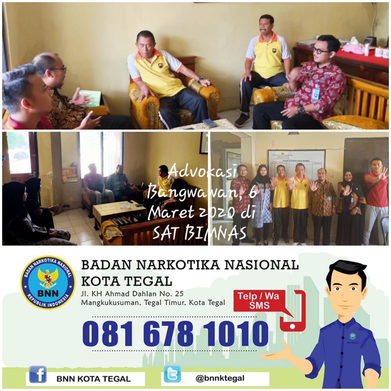 Koordinasi dalam Rangka Advokasi Pembangunan Berwawasan Anti Narkoba di SatBinMas Polres Tegal Kota Koordinasi dalam Rangka Advokasi Pembangunan Berwawasan Anti Narkoba di SatBinMas Polres Tegal Kota