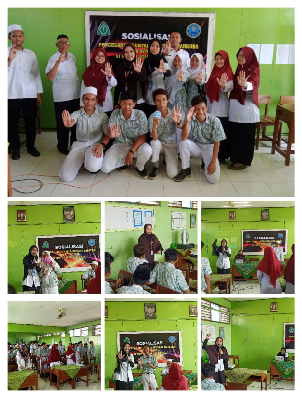 Diseminasi Informasi P4GN di melalui sosialisasi bahaya Narkoba kepada pelajar SMP Al Khairiyyah Tegal Diseminasi Informasi P4GN di melalui sosialisasi bahaya Narkoba kepada pelajar SMP Al Khairiyyah Tegal