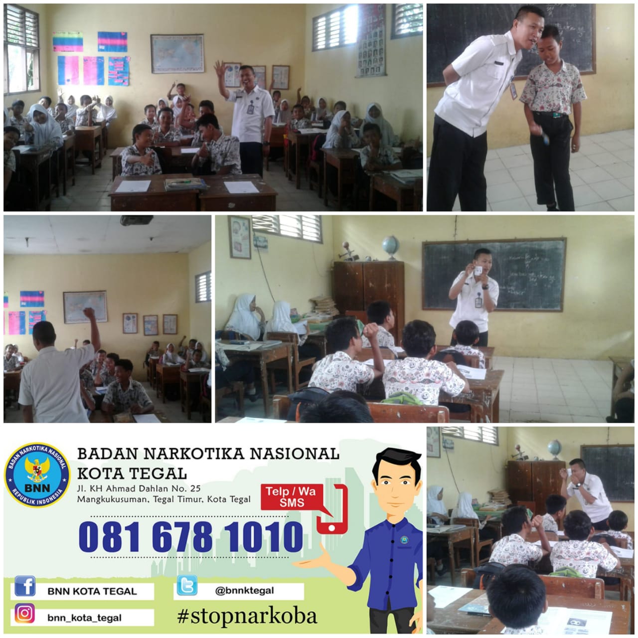 Diseminasi Informasi P4GN di melalui sosialisasi bahaya Narkoba kepada pelajar di MI Ihsaniyah Kota Tegal Diseminasi Informasi P4GN di melalui sosialisasi bahaya Narkoba kepada pelajar di MI Ihsaniyah Kota Tegal