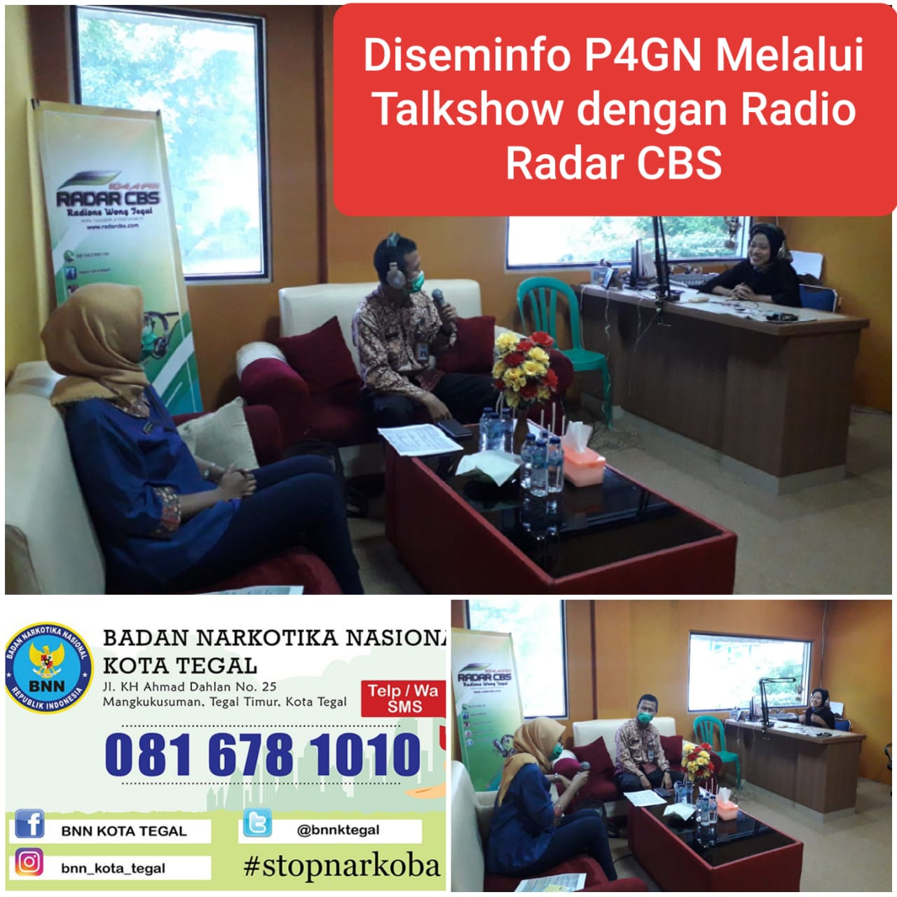 Diseminasi Informasi P4GN melalui Talkshow on air di Radar CBS Kota Tegal Diseminasi Informasi P4GN melalui Talkshow on air di Radar CBS Kota Tegal