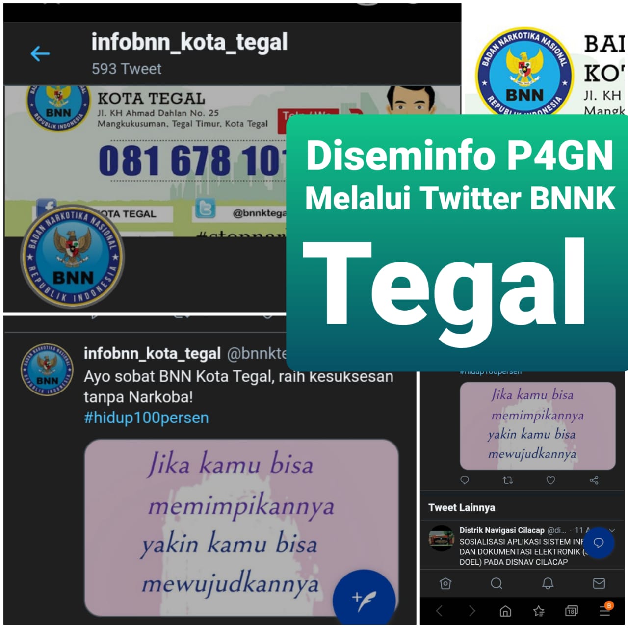 Diseminasi Informasi P4GN melalui Media online twitter Diseminasi Informasi P4GN melalui Media online twitter