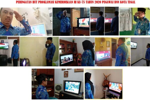 Pelaksanaan Upacara Peringatan HUT Proklamasi Kemerdekaan RI Ke-75 Secara Virtual Pegawai BNN Kota Tegal Pelaksanaan Upacara Peringatan HUT Proklamasi Kemerdekaan RI Ke-75 Secara Virtual Pegawai BNN Kota Tegal