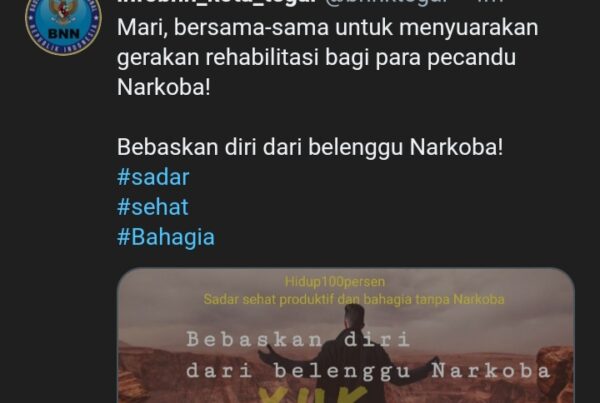 Diseminasi Informasi P4GN melalui Twitter BNNK Tegal