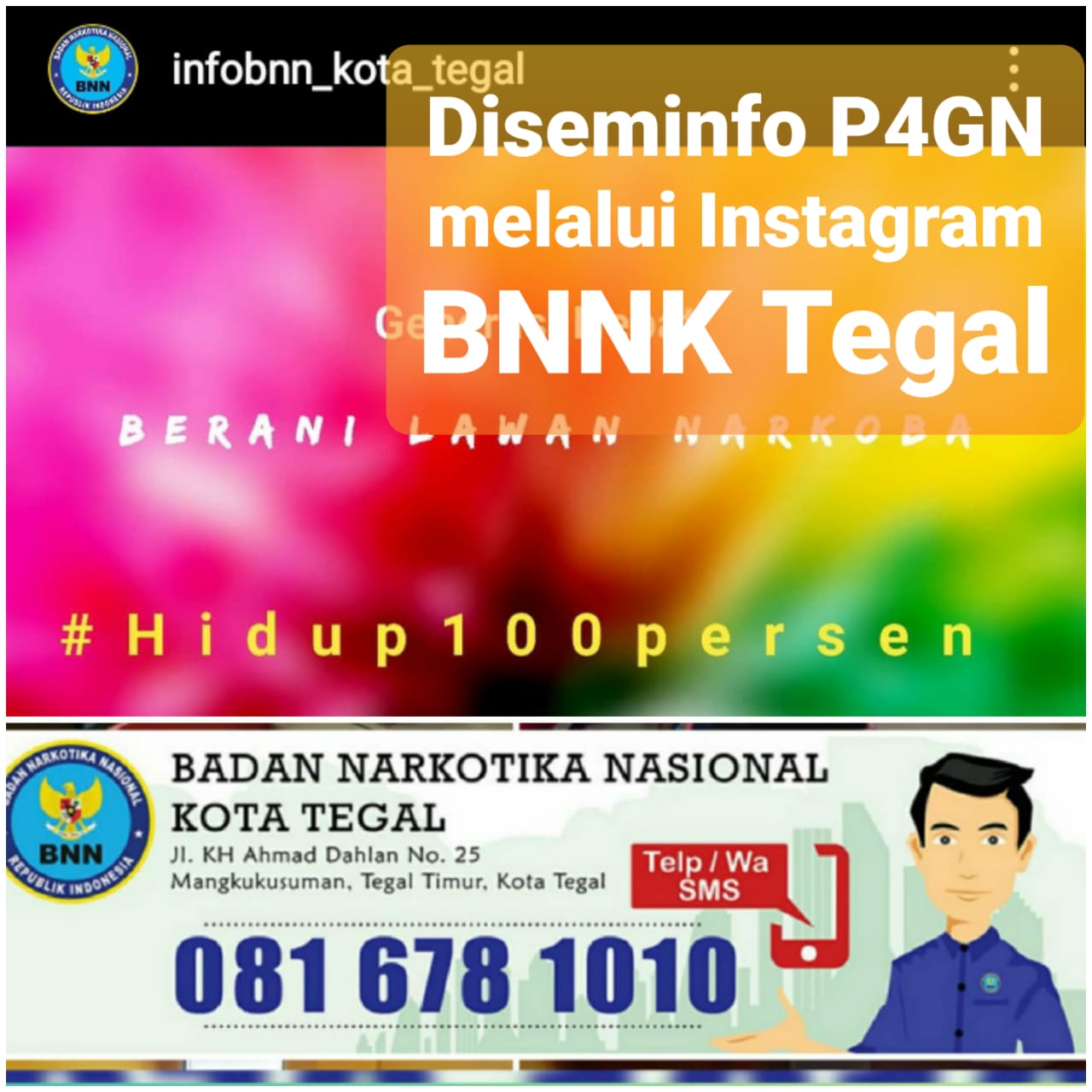 Diseminasi Informasi P4GN melalui Instagram BNNK Tegal Diseminasi Informasi P4GN melalui Instagram BNNK Tegal