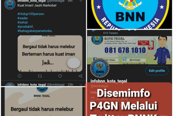 Penyampaian Informasi P4GN melalui Twitter BNNK Tegal