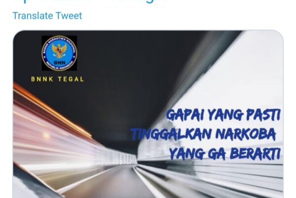 Penyampaian Informasi P4GN melalui twitter BNNK Tegal.