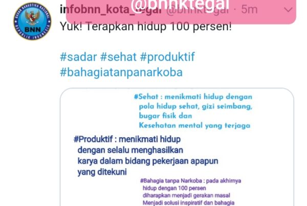 Penyampaian Informasi P4GN melalui Infobnn_kota_tegal BNNK Tegal.