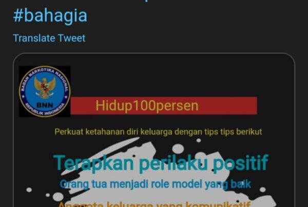 Penyampaian Informasi P4GN melalui Twitter web.app.BNNK Tegal