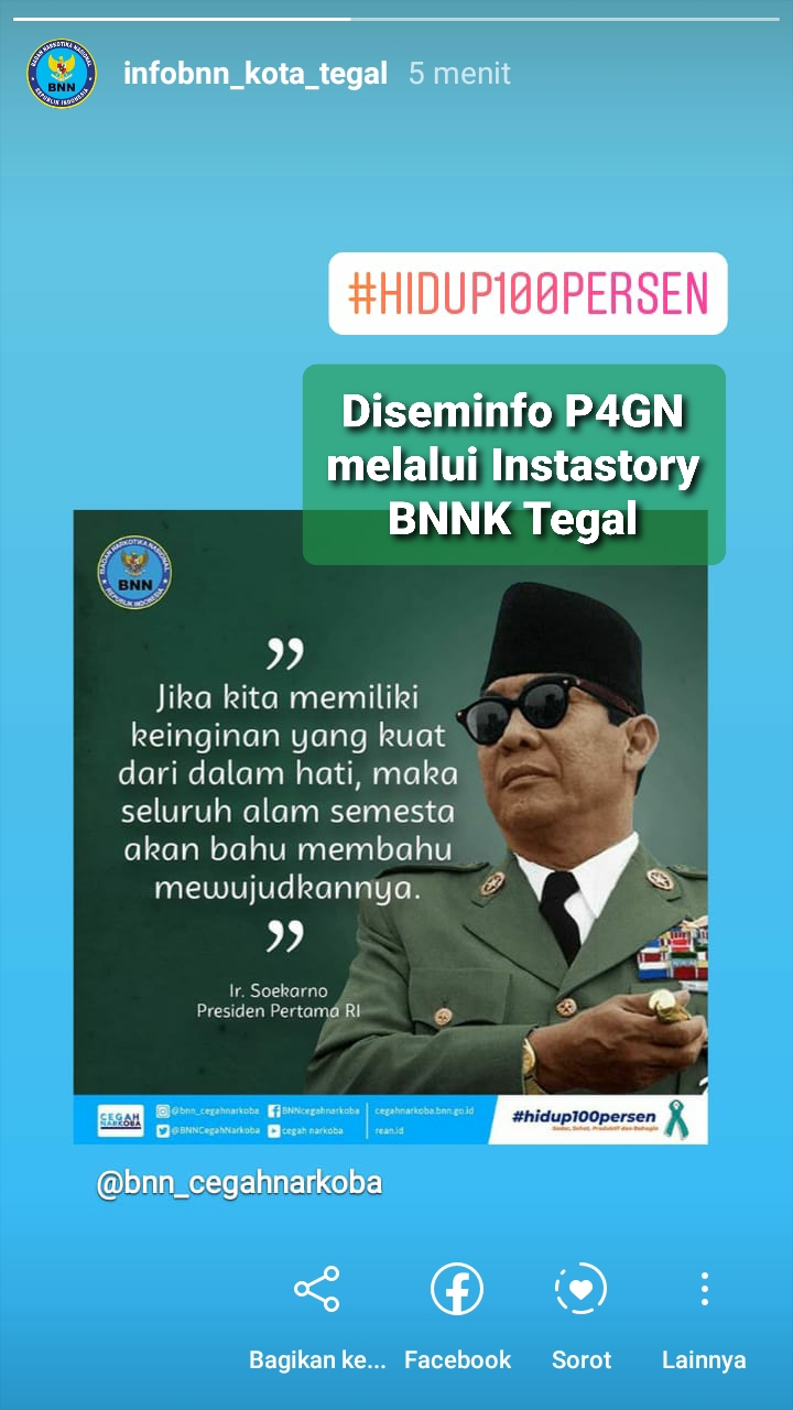 Penyampaian Informasi melalui Instastory BNNK Tegal Penyampaian Informasi melalui Instastory BNNK Tegal