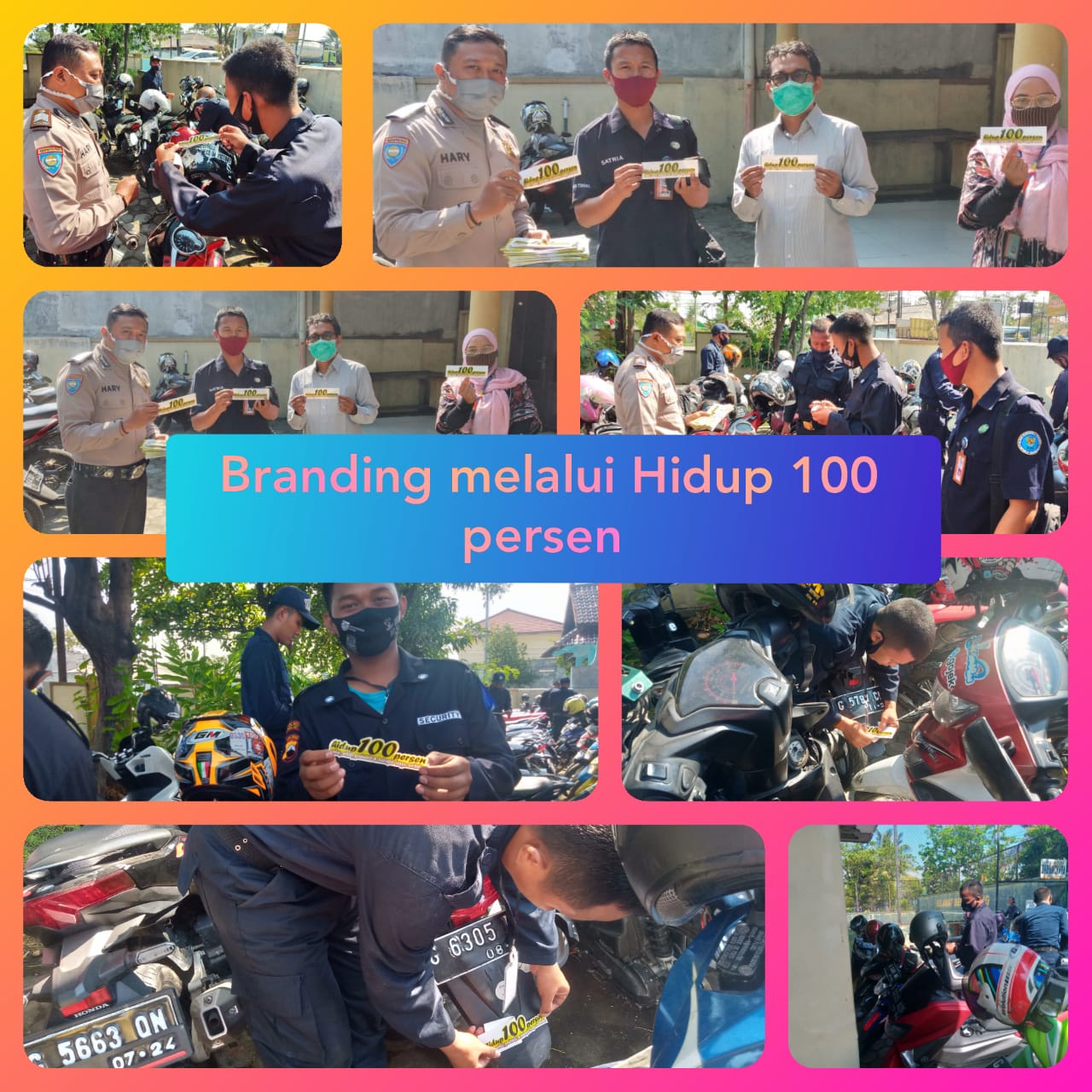 Branding hastag hidup 100 persen di kendaraan bermotor Branding hastag hidup 100 persen di kendaraan bermotor