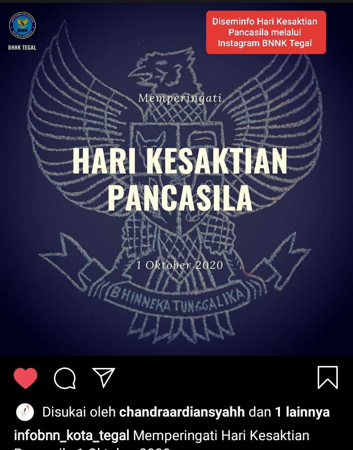 Diseminasi Informasi P4GN melalui Instagram BNNK Tegal Diseminasi Informasi P4GN melalui Instagram BNNK Tegal