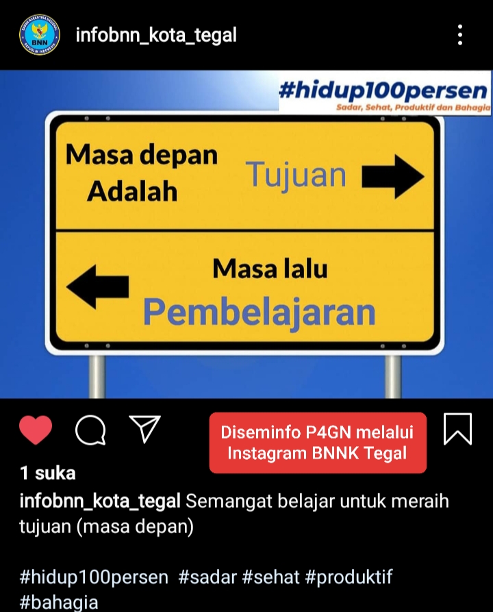 Diseminasi Informasi melalui Instagram BNNK Tegal Diseminasi Informasi melalui Instagram BNNK Tegal
