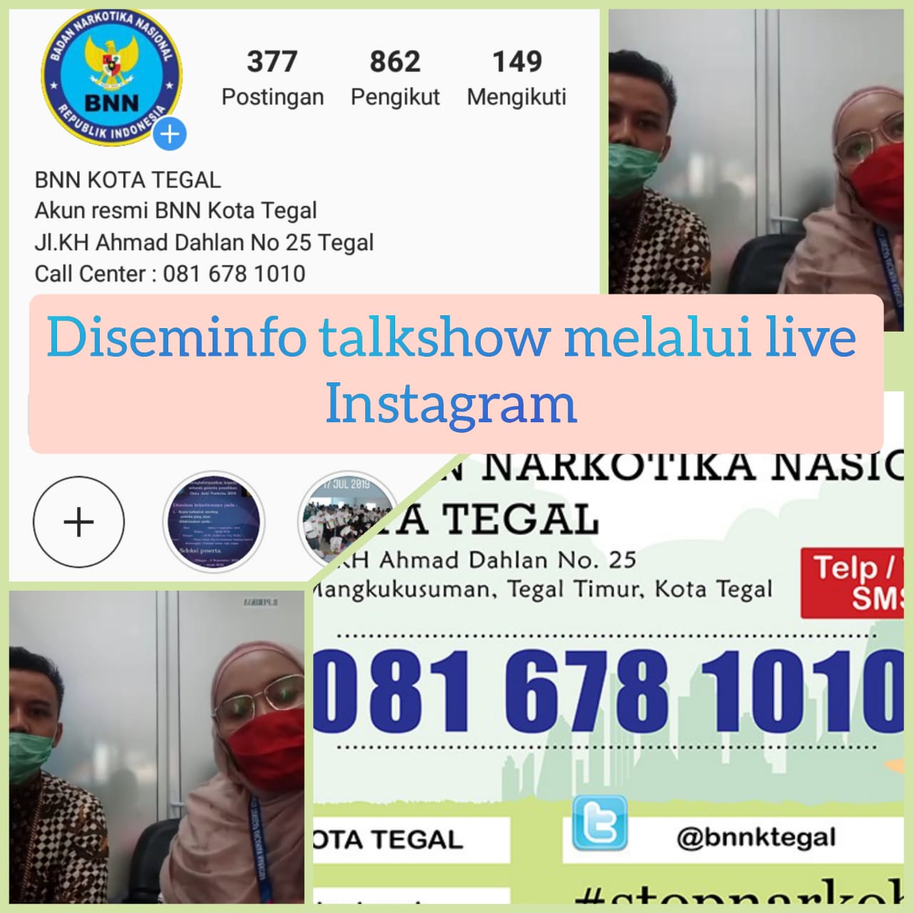 Diseminasi Informasi P4GN melalui talkshow Live via media sosial Instagram Diseminasi Informasi P4GN melalui talkshow Live via media sosial Instagram