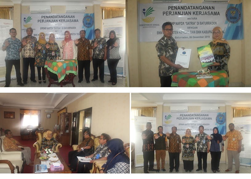 Penandatanganan Perjanjian Kerjasama Antara BRSKP NAPZA "SATRIA" BATURADEN Dengan BNN Kab. Kendal dan BNN Kota Tegal Penandatanganan Perjanjian Kerjasama Antara BRSKP NAPZA "SATRIA" BATURADEN Dengan BNN Kab. Kendal dan BNN Kota Tegal