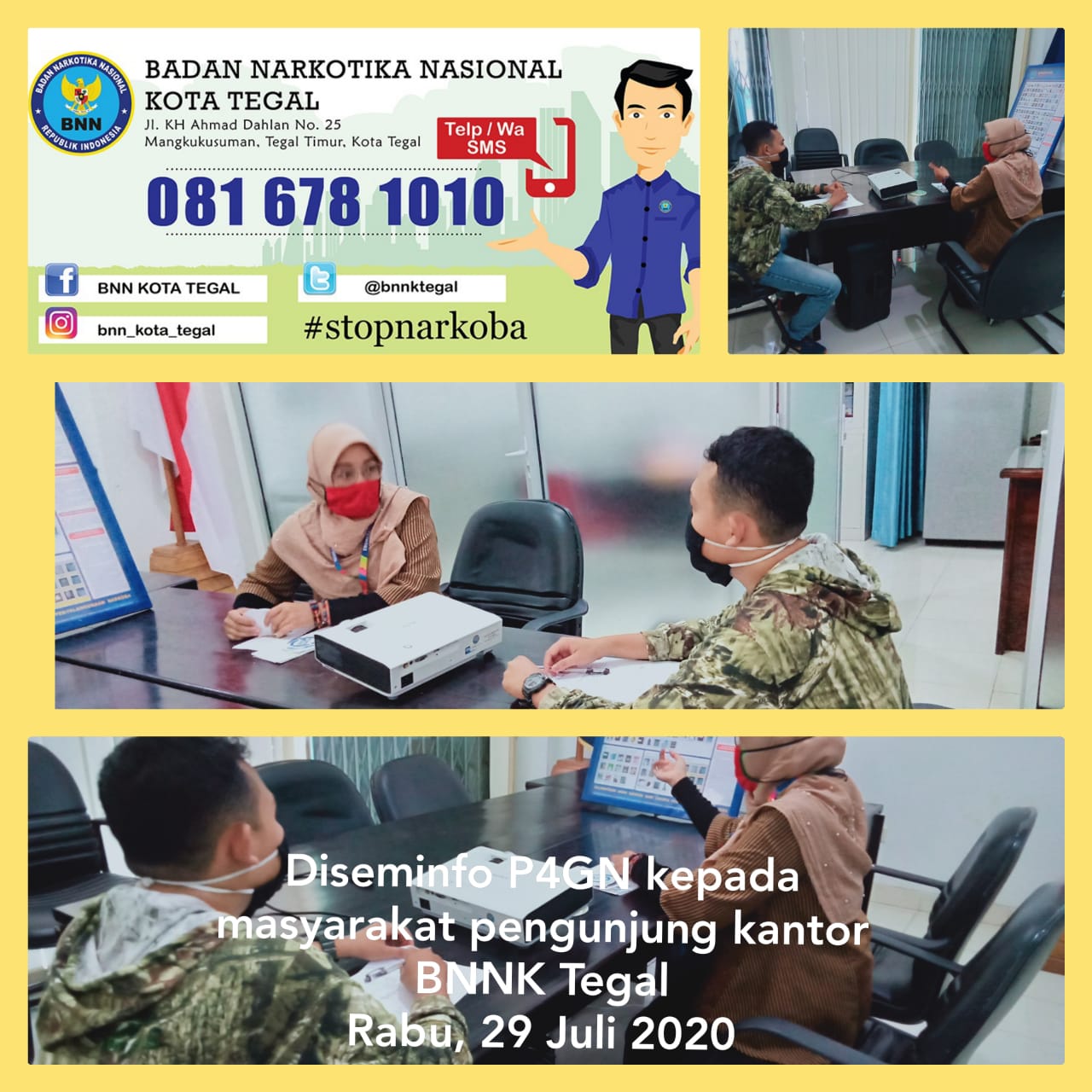 Diseminasi Informasi P4GN kepada pengunjung BNNK Tegal Diseminasi Informasi P4GN kepada pengunjung BNNK Tegal