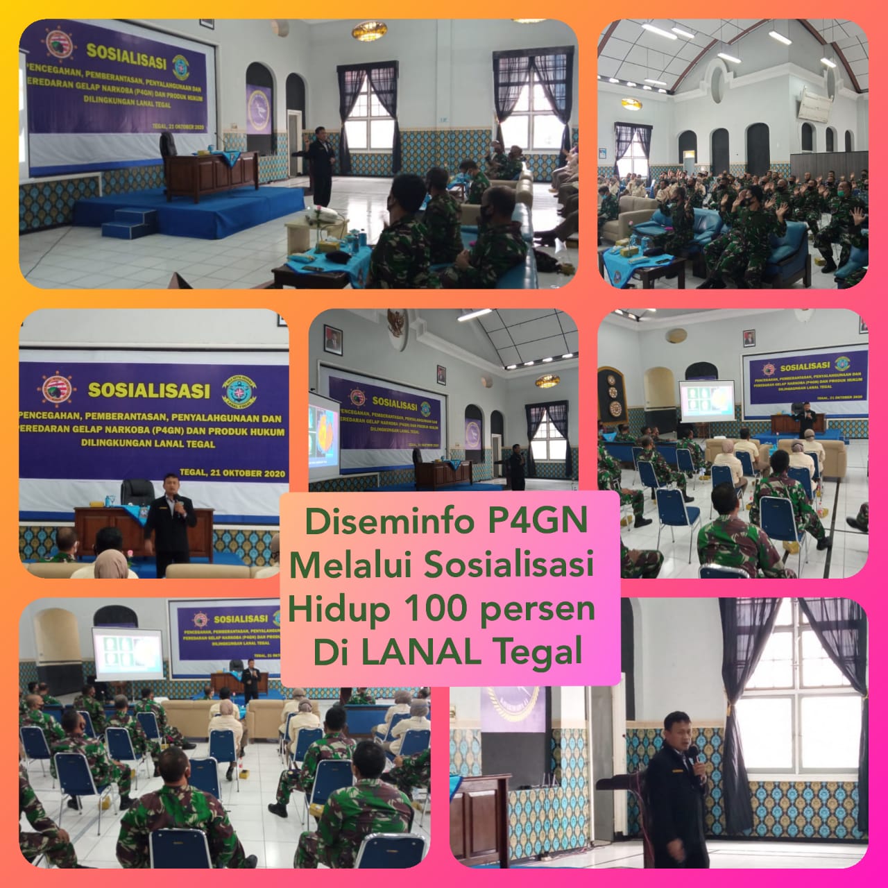 Diseminasi Informasi P4GN melalui sosialisasi bahaya Narkoba di LANAL Tegal Diseminasi Informasi P4GN melalui sosialisasi bahaya Narkoba di LANAL Tegal