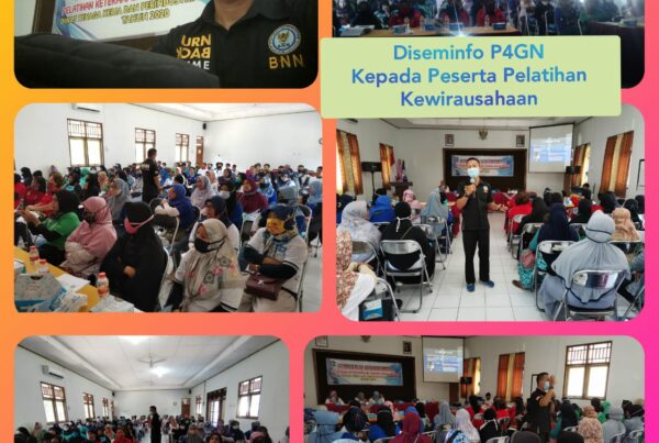 DisemiDiseminasi Informasi P4GN melalui sosialisasi bahaya Narkoba kepada peserta pelatihan Kewirausahaan Kota Tegal.