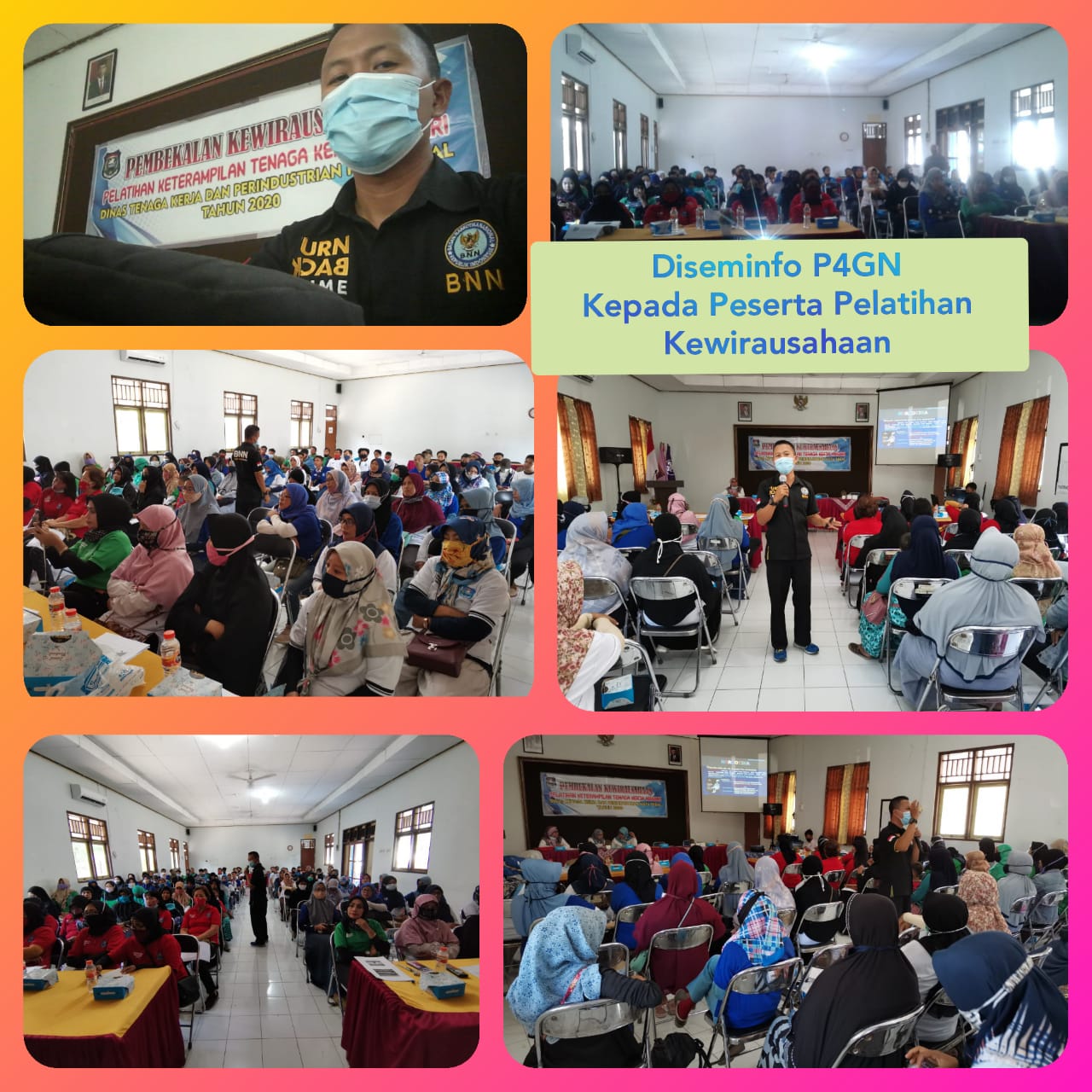 DisemiDiseminasi Informasi P4GN melalui sosialisasi bahaya Narkoba kepada peserta pelatihan Kewirausahaan Kota Tegal. DisemiDiseminasi Informasi P4GN melalui sosialisasi bahaya Narkoba kepada peserta pelatihan Kewirausahaan Kota Tegal.