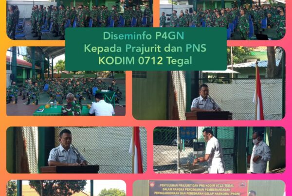 Diseminasi Informasi P4GN melalui sosialisasi bahaya Narkoba Kepada Prajurit dan PNS Kodim 0712 Tegal Diseminasi Informasi P4GN melalui sosialisasi bahaya Narkoba Kepada Prajurit dan PNS Kodim 0712 Tegal