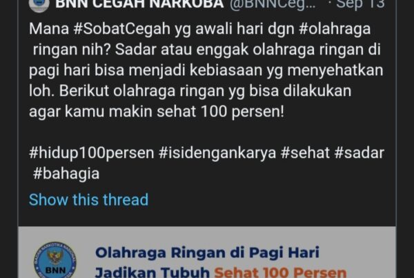 Diseminasi Informasi P4GN melalui Twitter BNNK Tegal