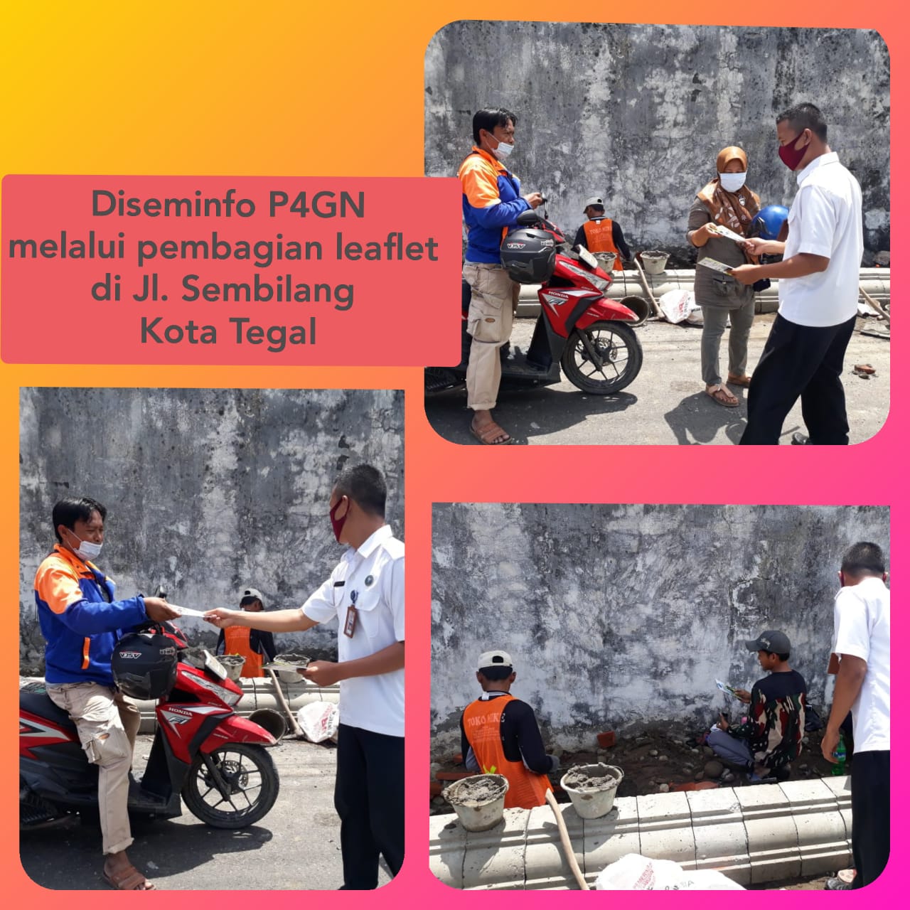 Diseminasi Informasi P4GN melalui Pembagian leaflet di Jl Sembilang Kota Tegal Diseminasi Informasi P4GN melalui Pembagian leaflet di Jl Sembilang Kota Tegal