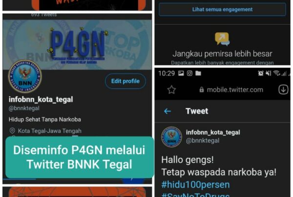 Diseminasi Informasi P4GN melalui Twitter BNNK Tegal