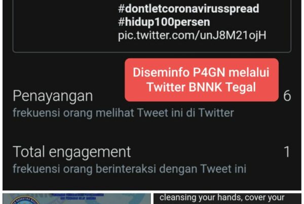 Diseminasi Informasi P4GN melalui BNNK Melalui twitter web.app.BNNK Tegal