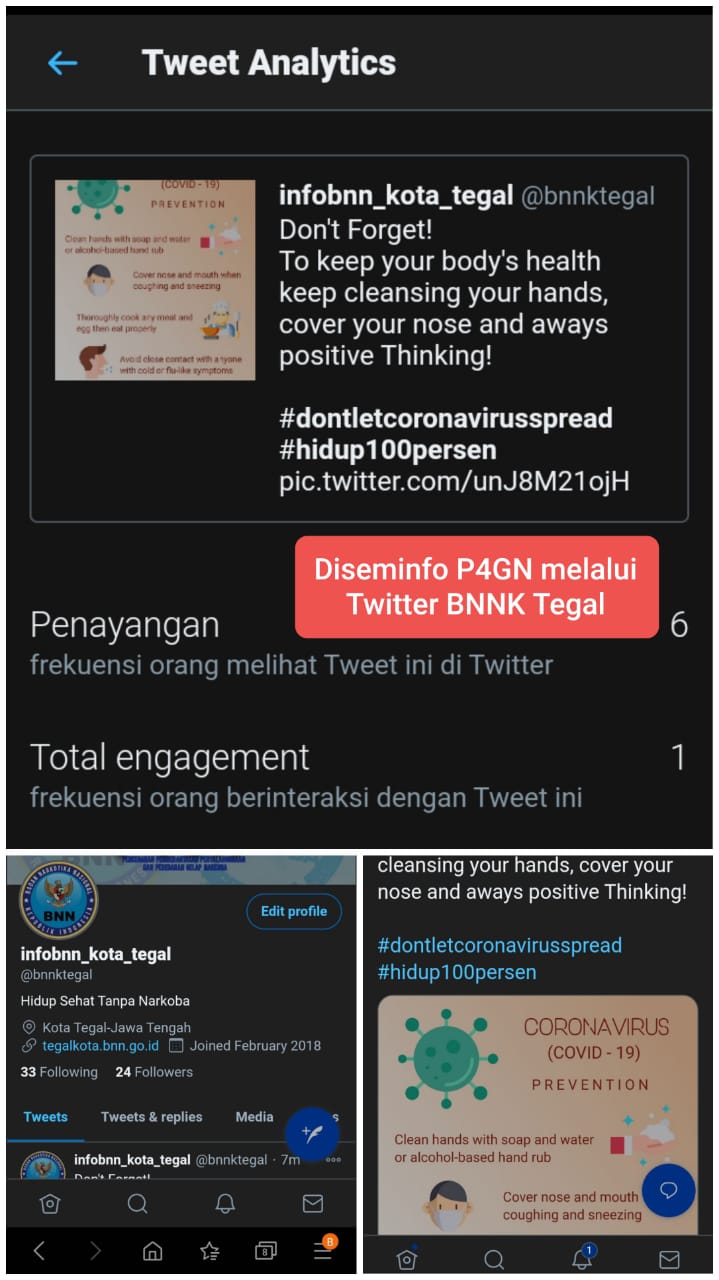 Diseminasi Informasi P4GN melalui BNNK Melalui twitter web.app.BNNK Tegal Diseminasi Informasi P4GN melalui BNNK Melalui twitter web.app.BNNK Tegal