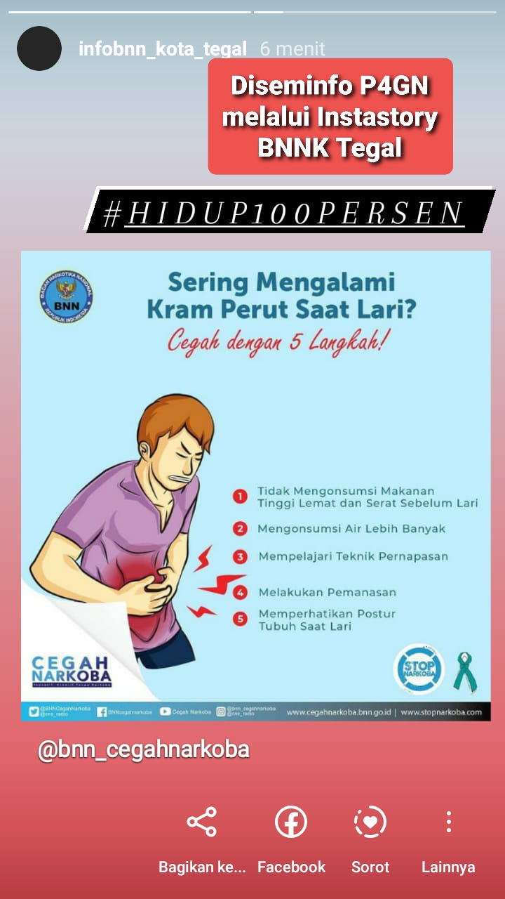 Disemiansi InformasiP4GN melalui Instastory BNNK Tegal Disemiansi InformasiP4GN melalui Instastory BNNK Tegal