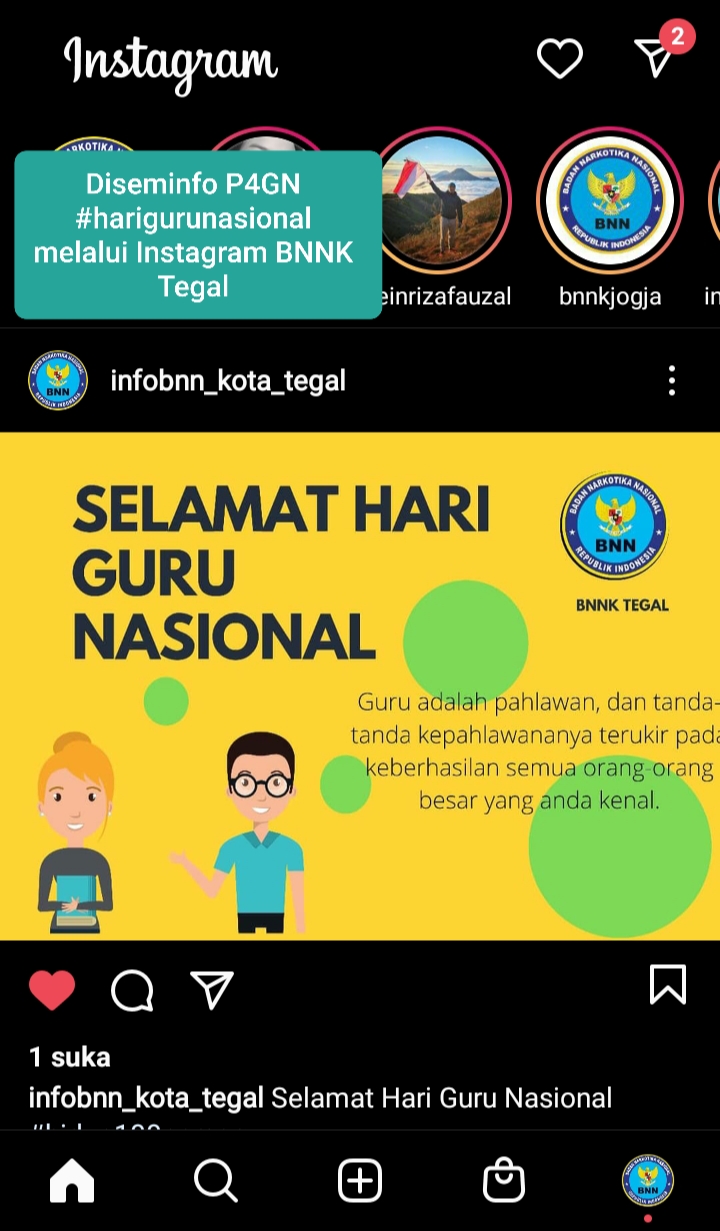 Diseminasi Informasi P4GN melalui Instagram Kota Tegal Diseminasi Informasi P4GN melalui Instagram Kota Tegal