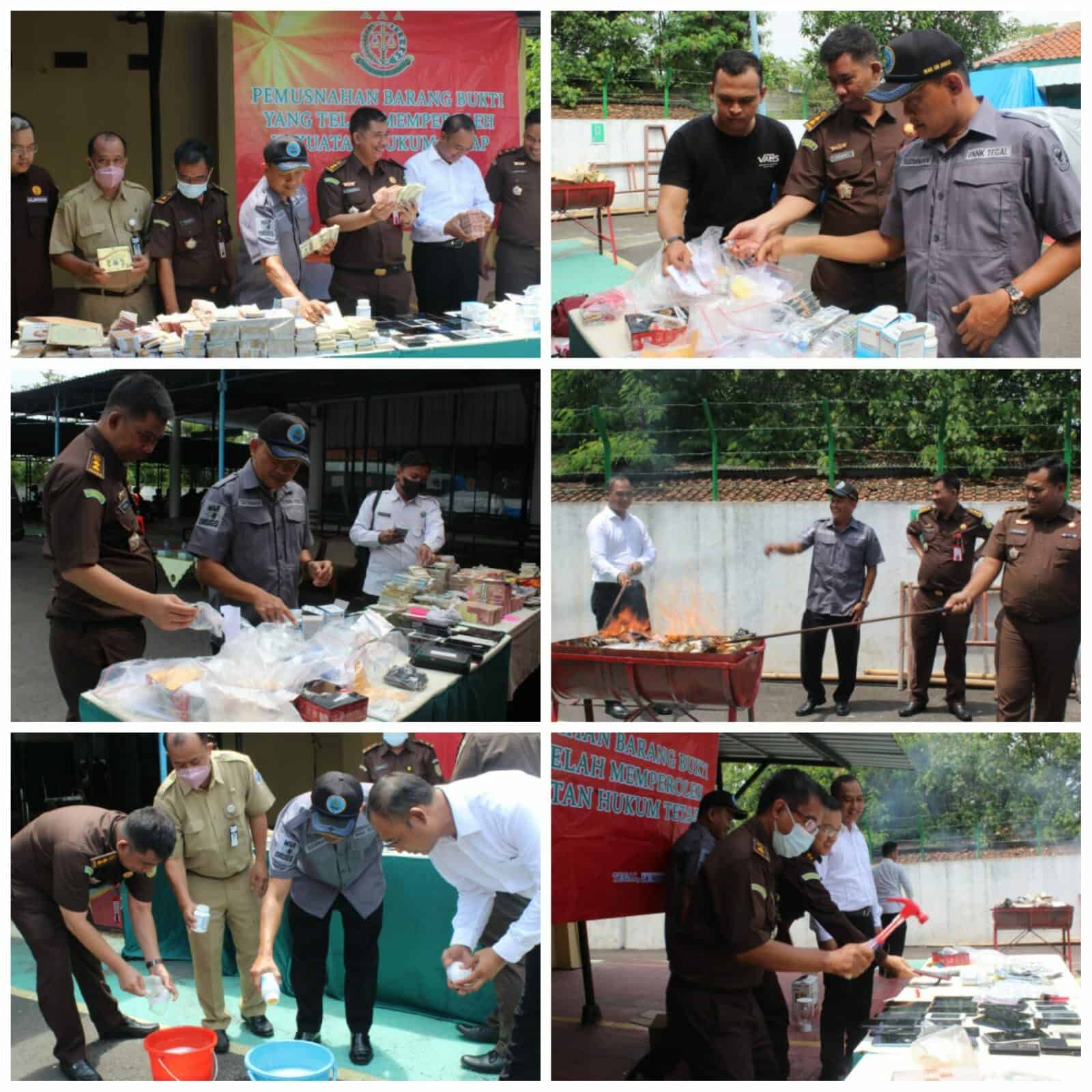 Kegiatan Pemusnahan Barang Bukti di Kejaksaan negeri Kota Tegal Kegiatan Pemusnahan Barang Bukti di Kejaksaan negeri Kota Tegal