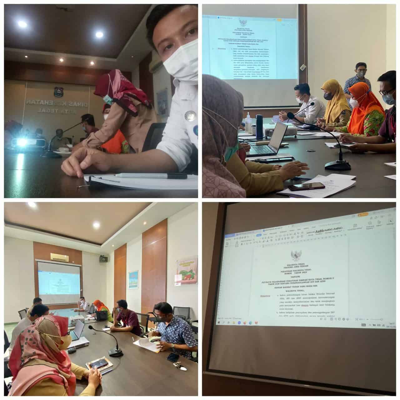 Rapat Penyusunan Perwal Tegal Tentang Petunjuk Pelaksanaan Perda Kota Tegal No. 9 Tahun 2020 Tentang Penanggulangan HIV dan AIDS Rapat Penyusunan Perwal Tegal Tentang Petunjuk Pelaksanaan Perda Kota Tegal No. 9 Tahun 2020 Tentang Penanggulangan HIV dan AIDS