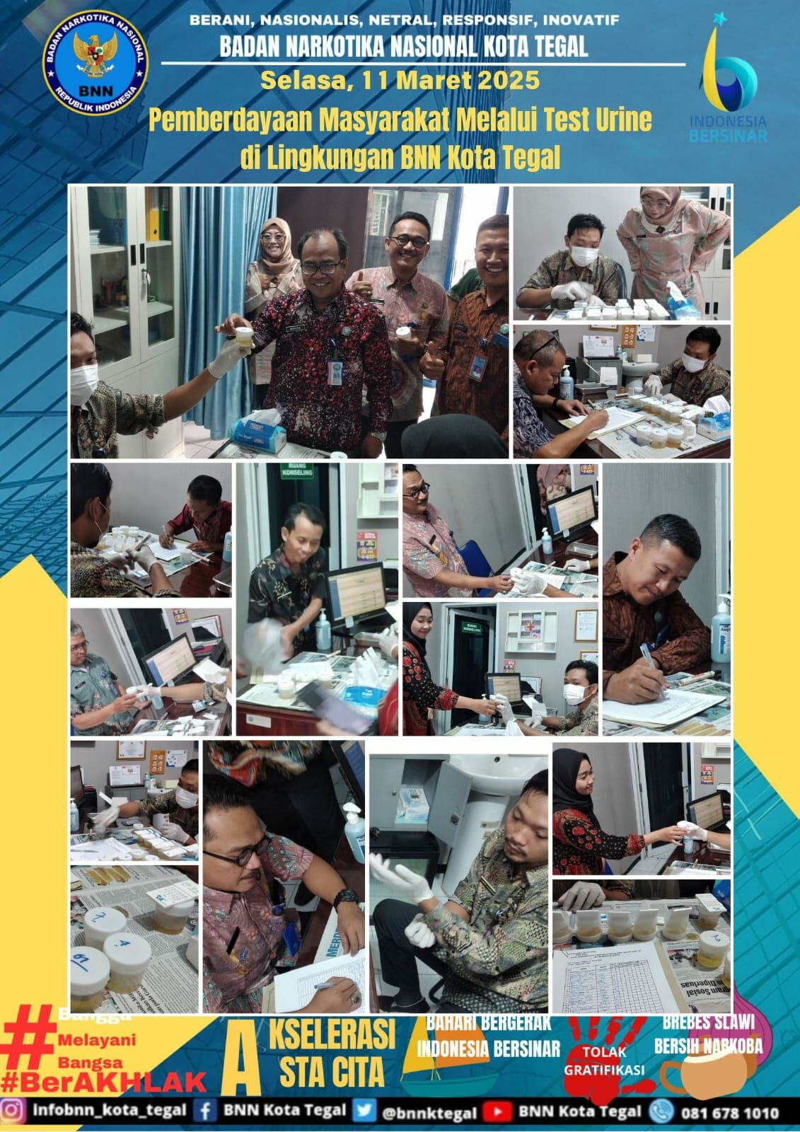 Kegiatan Pemberdayaan Masyarakat Melalui Deteksi Dini tes urine di Lingkungan BNN Kota Tegal Kegiatan Pemberdayaan Masyarakat Melalui Deteksi Dini tes urine di Lingkungan BNN Kota Tegal