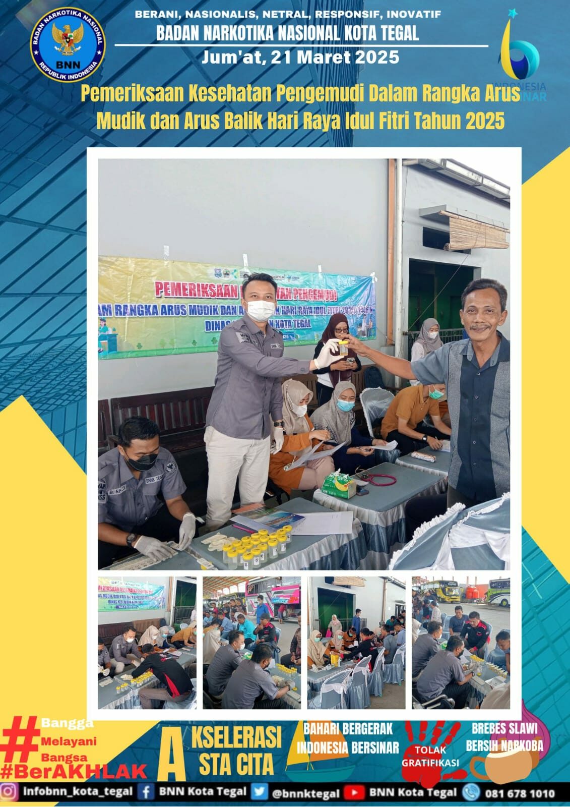 Kegiatan Pemeriksaan Kesehatan Pengemudi dalam rangka Arus Mudik dan Arus Balik Hari Raya Idul Fitri 2025 di PO M. Dewantara Ayu Kab. Brebes Konsep Otomatis