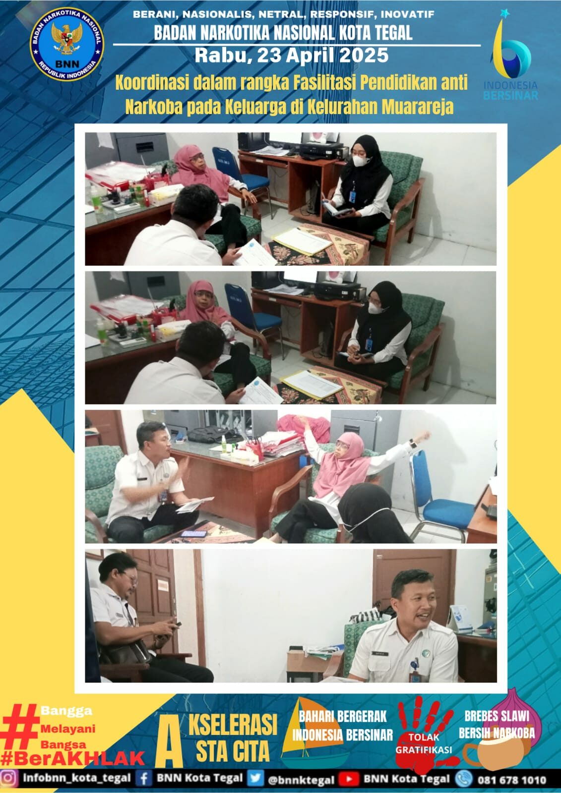 Kegiatan Koordinasi dalam rangka fasilitasi Pendidikan Anti Narkoba pada Keluarga di Kelurahan Muarareja Kegiatan Koordinasi dalam rangka fasilitasi Pendidikan Anti Narkoba pada Keluarga di Kelurahan Muarareja