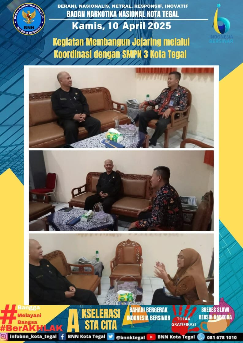 Kegiatan Membangun jejaring melalui koordinasi dengan SMPN 3 Kota Tegal Kegiatan Membangun jejaring melalui koordinasi dengan SMPN 3 Kota Tegal
