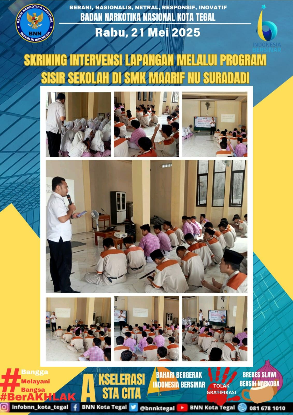 Kegiatan Skrining Intervensi Lapangan melalui program SISIR Sekolah di SMK Maarif NU Suradadi Kegiatan Skrining Intervensi Lapangan melalui program SISIR Sekolah di SMK Maarif NU Suradadi